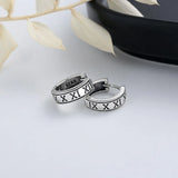 ZFSILVER S925 Silver Roman Numerals Circle Earrings Charm Jewelry