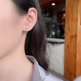 ZFSILVER S925 Silver Roman Numerals Circle Earrings Charm Jewelry