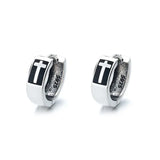 ZFSILVER S925 Silver Punk Retro Cross Earring Charm Jewelry