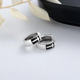 ZFSILVER S925 Silver Punk Retro Cross Earring Charm Jewelry