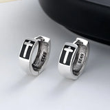 ZFSILVER S925 Silver Punk Retro Cross Earring Charm Jewelry