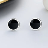 S925 Silver Round Earrings Charms Jewelry Men Women Girl