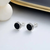S925 Silver Round Earrings Charms Jewelry Men Women Girl