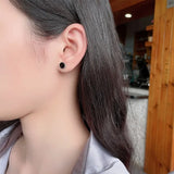 S925 Silver Round Earrings Charms Jewelry Men Women Girl