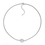 925 Sterling Silver Retro Matto Word Tank Chain Cylinder Necklace Women
