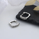 ZFSILVER S925 Silver Lucky Coins Square Earring Charms
