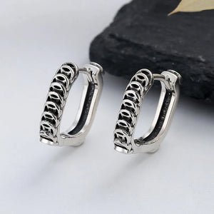 ZFSILVER S925 Silver Lucky Coins Square Earring Charms