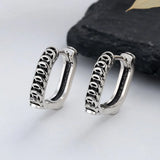 ZFSILVER S925 Silver Lucky Coins Square Earring Charms
