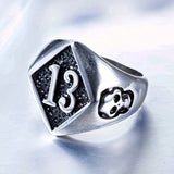 Men's Punk Skull Pattern Ring, Funky Design