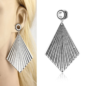 2pcs 6-25mm Tunnel Dangle Earrings Surgical Steel