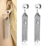 2pcs 6-25mm Tunnel Dangle Earrings Surgical Steel