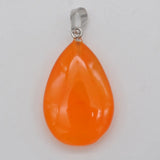 Orange Carnelian Stone Bead Pendant Water-drop Jewelry for Woman Gift