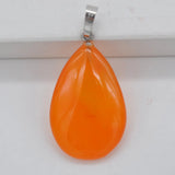 Orange Carnelian Stone Bead Pendant Water-drop Jewelry for Woman Gift