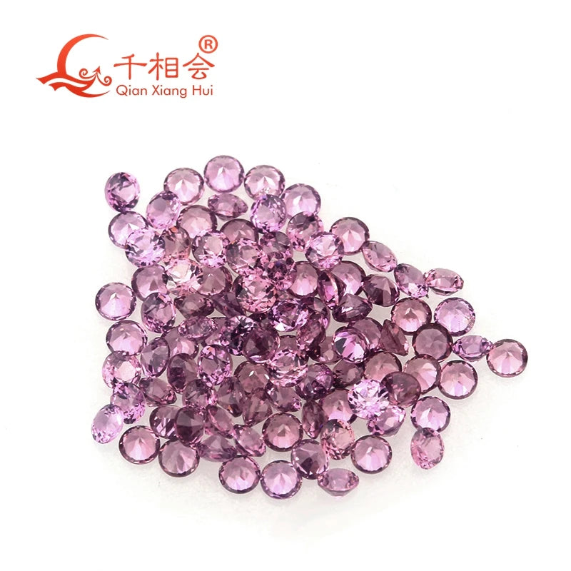 1.0-2.5MM Round Natural Garnet Purple Gemstone DIY Jewelry Accessories