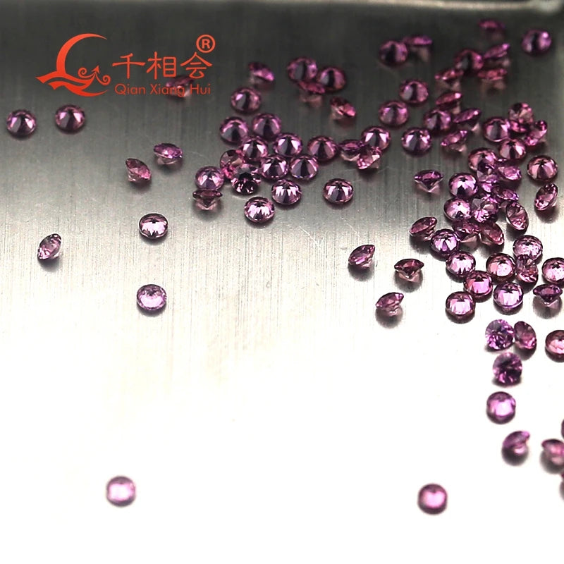 1.0-2.5MM Round Natural Garnet Purple Gemstone DIY Jewelry Accessories