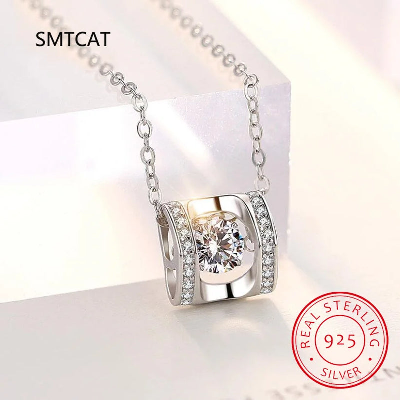 Moissanite Pendant Diamond Necklace S925 Silver Jewelry