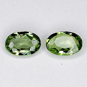 1.04ct Pair Songean Green Sapphire Oval Cut