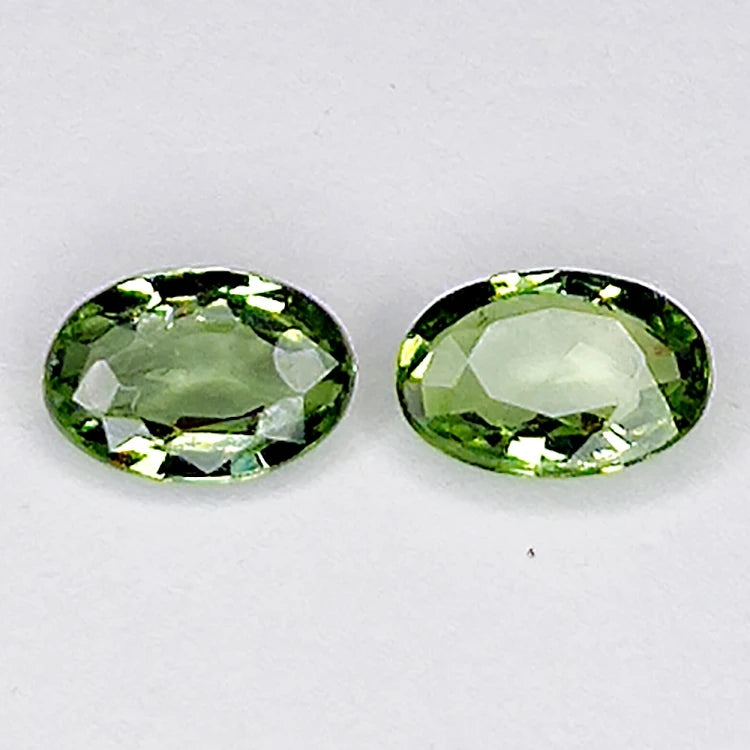 1.04ct Pair Songean Green Sapphire Oval Cut