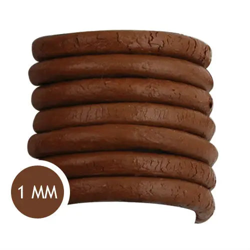 1.0mm Healthy Light Coffee Round Leather Cord Wholesale