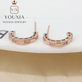 Personalized Silver Snake Logo Earrings Couple Gift