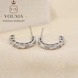 Personalized Silver Snake Logo Earrings Couple Gift