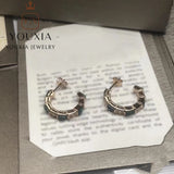 Personalized Silver Snake Logo Earrings Couple Gift
