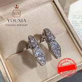 1:1 Silver Zircon Earrings - Love Jewelry Gift