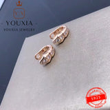 1:1 Silver Zircon Earrings - Love Jewelry Gift