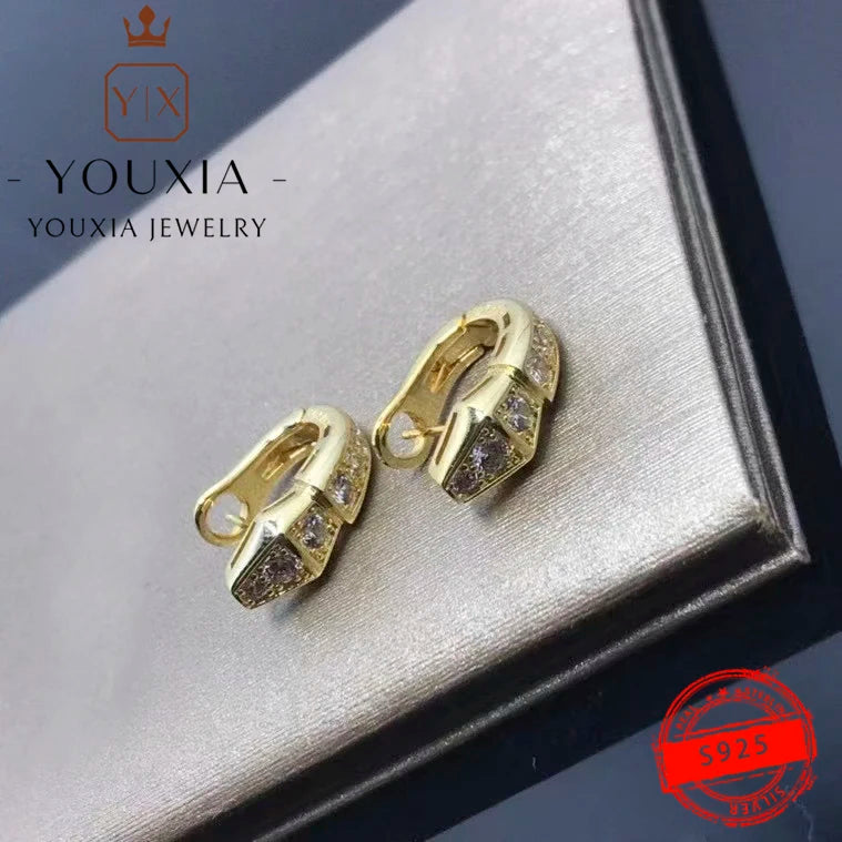 1:1 Silver Zircon Earrings - Love Jewelry Gift