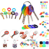 Elastic Keyring Rubber Soft Keys Locks Cap Topper Mixed Toppers