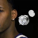 Crystal Magnetic Ear Stud Clip Earrings for Men Women Non Piercing