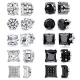 Crystal Magnetic Ear Stud Clip Earrings for Men Women Non Piercing