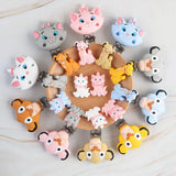 Lion Cat Silicone Teether Beads Baby Pacifier Chain Toy