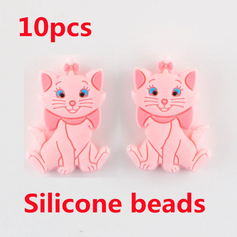 Lion Cat Silicone Teether Beads Baby Pacifier Chain Toy