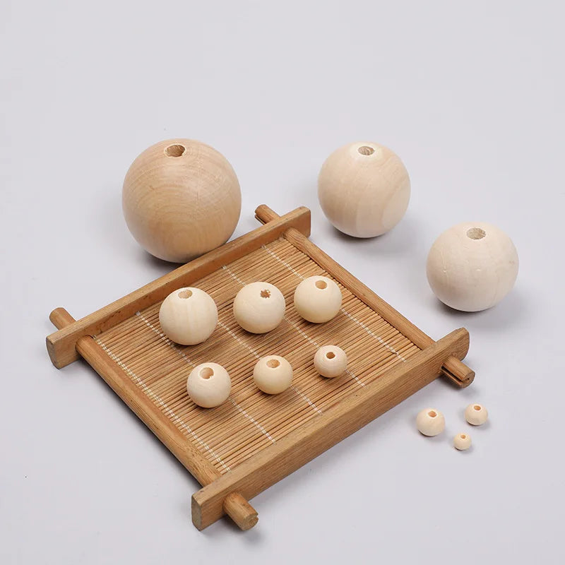 100pcs Natural Wooden Eco-Friendly Wood Bead DIY Decorations