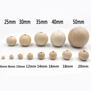 100pcs Natural Wooden Eco-Friendly Wood Bead DIY Decorations
