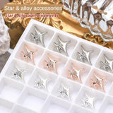 6Grids Acrylic Flower 3D Nail Art Resin Charms Beads Caviar Pearl Rhinestones