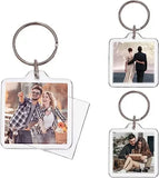 10pcs Photo Frame Keychain Tassels Snap-In Acrylic Blank Keyring