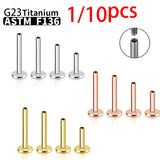 10pcs G23 Titanium Labret Stud Earrings Rod Internal Thread Piercing Jewelry