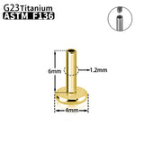 10pcs G23 Titanium Labret Stud Earrings Rod Internal Thread Piercing Jewelry