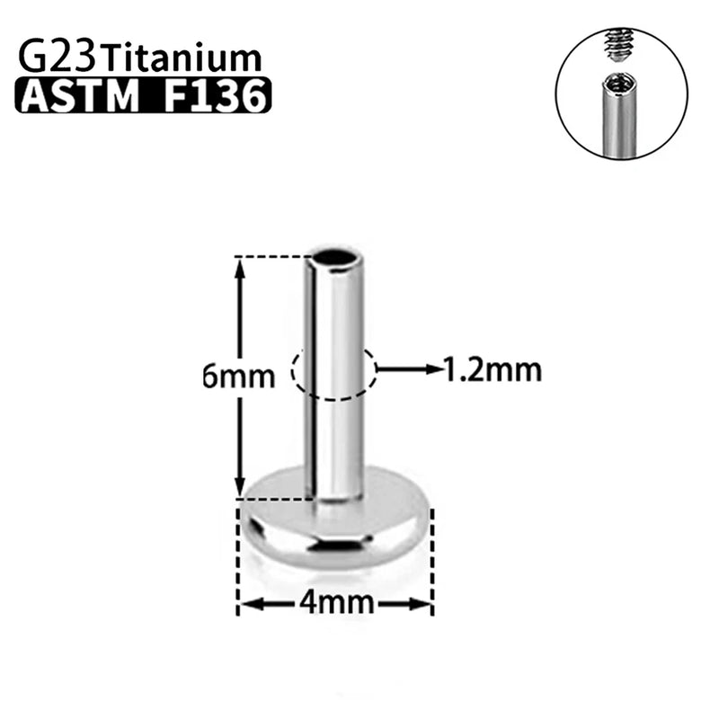 10pcs G23 Titanium Labret Stud Earrings Rod Internal Thread Piercing Jewelry