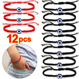 Hand Braided Red Thread Bracelet Evil Eyes Lucky Wish Adjustable Couple Bangles