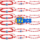 Hand Braided Red Thread Bracelet Evil Eyes Lucky Wish Adjustable Couple Bangles