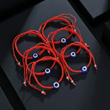 Hand Braided Red Thread Bracelet Evil Eyes Lucky Wish Adjustable Couple Bangles