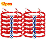 Hand Braided Red Thread Bracelet Evil Eyes Lucky Wish Adjustable Couple Bangles