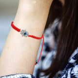Hand Braided Red Thread Bracelet Evil Eyes Lucky Wish Adjustable Couple Bangles