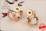 Silver Round Earrings with Original Logo Jewelry