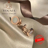 Classic Original Logo Jewelry Silver Round Earrings