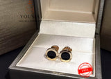 Classic Original Logo Jewelry Silver Round Earrings