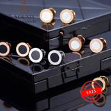 Classic Original Logo Jewelry Silver Round Earrings